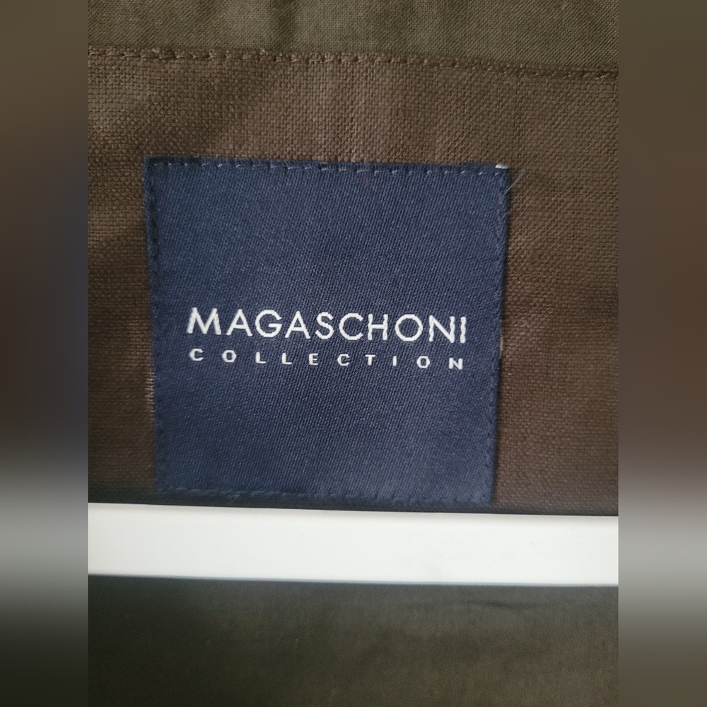 Magaschoni Women's Luxury Linen/Cotton Cropped Jacket Brown Small - Picture 2 of 16
